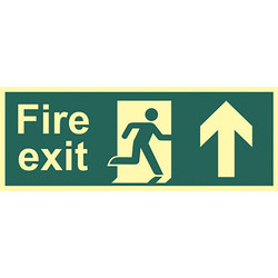 Photoluminescent Fire Exit Sign Fire Exit Up
