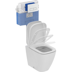 Ideal Standard / Ideal Standard i.life B Back To Wall Toilet with Concealed Cistern, Flush Plate and Soft Close Seat 