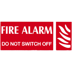 Fire Alarm Do Not Switch Off Warning Labels Rigid 80 x 35mm