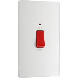 BG Evolve Pearlescent White (White Ins) 45A Rectangular Switch, Double Pole With Led Power Indicator 