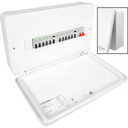 Schneider Electric Schneider Easy9 Metal 17th Edition High Integrity Dual RCD 10 MCBs Consumer Unit 12 Way 5+5 - 90576 - from Toolstation