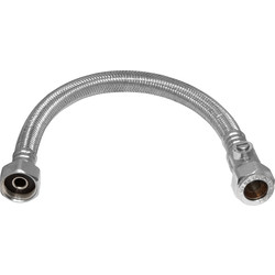 Flexible Tap Connector with Isolating Valve 15mm x 1/2" 10mm Bore. 500mm - 90613 - from Toolstation