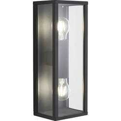 Zink / Zink Chinon Glass Panel Box Lantern 2x 10w Max E27 2LT Black