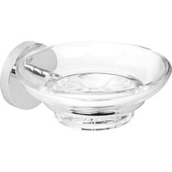 Eclipse Polished Soap Dish & Glass Chrome - 90956 - from Toolstation