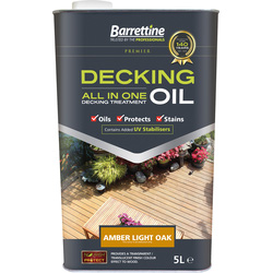 Barrettine Barrettine All In One Decking Oil Treatment Amber Light Oak 5L - 91204 - from Toolstation