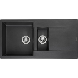 Reginox / Reginox Amsterdam Reversible Composite Kitchen Sink & Drainer 1.5 Bowl Black