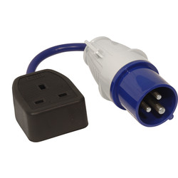 Fly Lead Socket Convertor 16A Lead to 13A Socket - 91715 - from Toolstation
