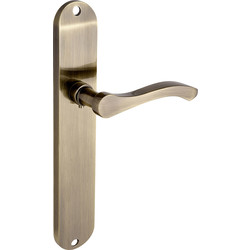 Designer Levers Capri Door Handles Long Latch Antique Brass - 92064 - from Toolstation