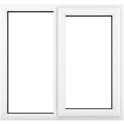 Crystal / Crystal Casement uPVC Window Right Hand Opening Next To a Fixed Light 1190mm x 1190mm Clear Triple Glazed White