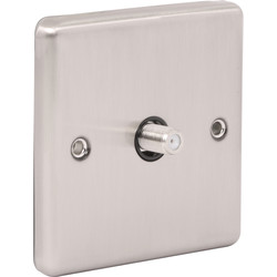 Wessex Electrical Wessex Brushed Stainless Steel TV Socket Satellite 1 Gang - 92466 - from Toolstation