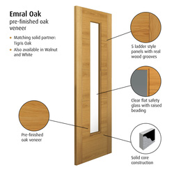 Emral Oak Glazed Internal Door P/F