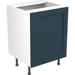 Kitchen Kit Flatpack Shaker Kitchen Cabinet Base Sink Unit Ultra Matt Indigo Blue 600mm