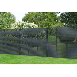 Forest Garden Grey Painted Contemporary Slatted Fence Panel 6' x 6'