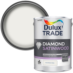 Dulux Trade / Dulux Trade Diamond Satinwood Paint Pure Brilliant White 5L