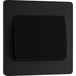 BG Evolve Matt Black (Black Ins) Single Light Switch, 20A 16Ax, 2 Way, Wide Rocker 