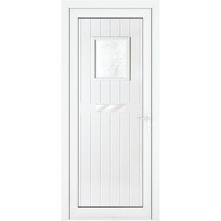 Crystal uPVC Front Door Small square glass Chatsworth White Left Hand 920 x 2090mm Obscure Glass 920 x 2090 x 70