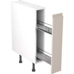 Kitchen Kit Ready Made J-Pull Kitchen Cabinet Pull Out Base Unit Super Gloss Light Grey 150mm