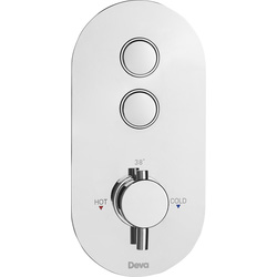 Deva / Deva Aston Push Button Two Outlet Thermostatic Shower Valve 