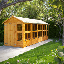 Power Apex Potting Shed 18' x 6' - Double Doors