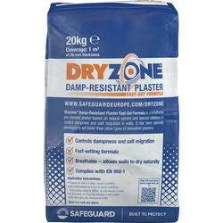 Safeguard / Dryzone Fast Set Renovation Plaster 20kg Grey