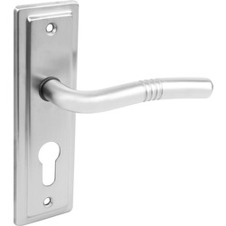 Urfic Nevada Door Handles Euro Lock Satin - 93276 - from Toolstation
