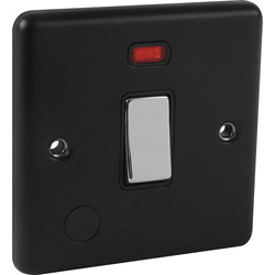 Wessex Electrical Wessex Matt Black 20A DP Switch Chrome Switch with Neon - 93327 - from Toolstation