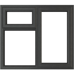 Crystal / Crystal Casement uPVC Window Right Hand Opening Next To a Top Opener 905mm x 965mm Clear Double Glazing Grey/White