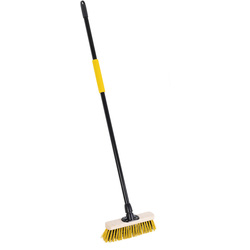 Bulldozer Dual Colour Stiff PVC Wooden Broom with Handle 11" (279mm)