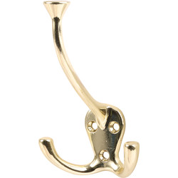 Triple Robe Hook Brass - 93578 - from Toolstation