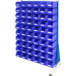 Barton / Barton Steel Louvre Panel Adda Stand with Blue Bins 1600 x 1000 x 500mm with 60 TC3 Blue Bins