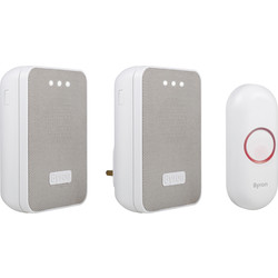 Byron Wireless Mesh Finish Doorbell Set Twin Pack