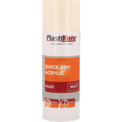 Plastikote / Plastikote Quick Dry Acrylic Spray Paint 400ml Magnolia