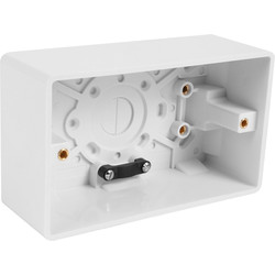 Wessex Electrical Wessex White Moulded Surface Box 2 Gang 47mm - 93692 - from Toolstation