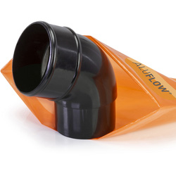 Aluflow / Aluflow Aluminium Round Downpipe 112° Offset Bend Black 68mm