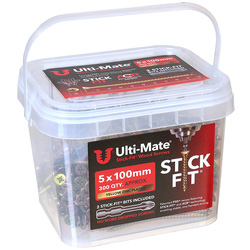 Ulti-Mate Stick-Fit Woodscrews Tub 5.0 x 100mm