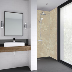 Mermaid / Mermaid Sandstone Laminate Shower Wall Panel Tongue & Groove 2420mm x 885mm