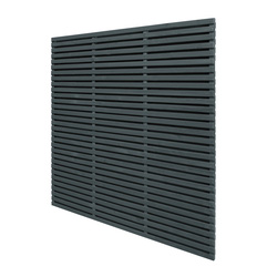 Forest Garden Grey Painted Contemporary Double Slatted Fence Panel