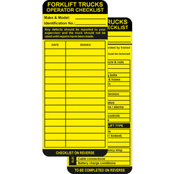 Forklift Tag Inserts 