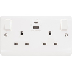 Click Mode Switched USB Socket 2 Gang 4.2A Type A & C USB SP