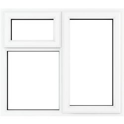 Crystal / Crystal Casement uPVC Window Right Hand Opening Next To a Top Opener 905mm x 965mm Clear Double Glazing White