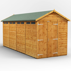 Power Apex Security Shed 16' x 6' - Double Doors