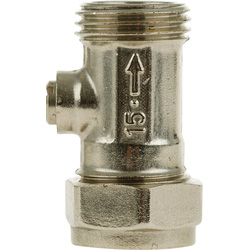 Flat Faced Male Straight Isolating Valve 15mm x 1/2"