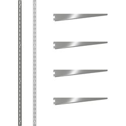 Rothley Krome Twin Slot Shelving Kit 1220mm Uprights (x2) & 320mm Brackets (x4)