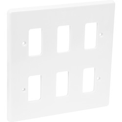 Crabtree Rockergrid Moulded Front Plate 6 Gang
