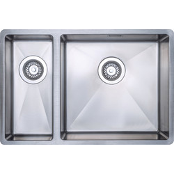 Stainless Steel Large 1.5 Bowl Kitchen Sink Right Hand 660 x 440 x 190mm