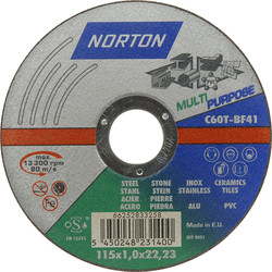 Norton Expert Multi Purpose Cutting Discs 115 x 1 x 22mm