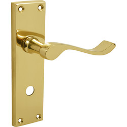 Unbranded Victorian Scroll Door Handles Bathroom Brass - 95640 - from Toolstation