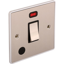 Urban Edge Urban Edge Brushed Chrome 20A DP Switch Neon - 95643 - from Toolstation