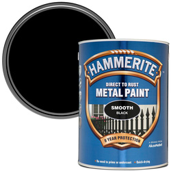 Hammerite Metal Paint Smooth Black 5L