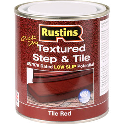 Rustins Quick Dry Textured Step & Tile Paint 500ml Red